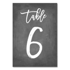 Chic Typografy Chalkboard Tischnummer | Tabelle 6