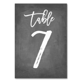 Chic Typografy Chalkboard Tischnummer | Tabelle 7