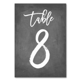 Chic Typografy Chalkboard Tischnummer | Tabelle 8