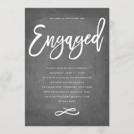 Chic Typografy Chalkboard Verlobte Verlobung Einladung