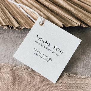 Chic Typografy Dankeschön Abschluss Geschenkanhänger