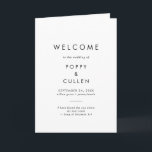 Chic Typografy Folded Wedding Programm<br><div class="desc">Dieses schicke,  gefaltete Hochzeitsprogramm eignet sich perfekt für eine moderne Hochzeit. Das einfache Design zeichnet sich durch klassisch minimalistische schwarz-weiße Typografie mit einem rustikalen Bohustempfinden aus. Anpassbar in jeder Farbe. Behalt das Design minimal und elegant,  wie es ist,  oder personalisiere es durch Hinzufügen von eigenen Grafiken und Kunstwerken.</div>