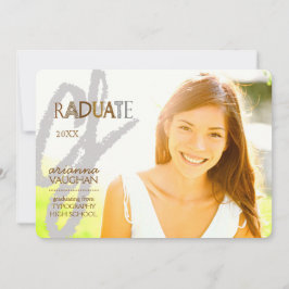 Chic Typografy Foto Abschluss Einladung