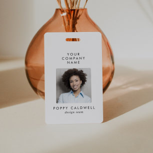 Chic Typografy Foto QR Code Small Business ID Ausweis