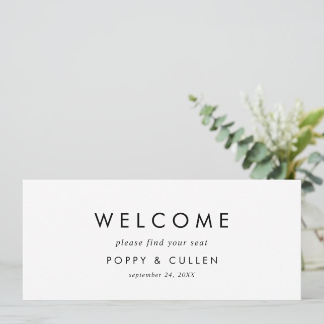 Chic Typografy Hanging Seating Chart Header (Stehend Vorderseite)