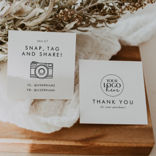Chic Typografy Logo Social Media Share Vielen Dank Quadratische Visitenkarte