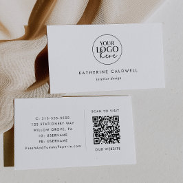 Chic Typografy Logo und QR Code Visitenkarte