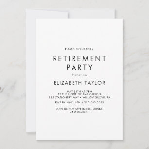 Chic Typografy Retirement Party Einladung