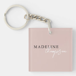 Chic Typografy Script Boho Pale Pink Beige Girly Schlüsselanhänger