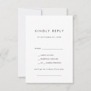 Chic Typografy Song Request RSVP Card Karte