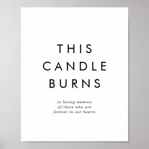 Chic Typografy This Candle Burns Wedding Sign Poster