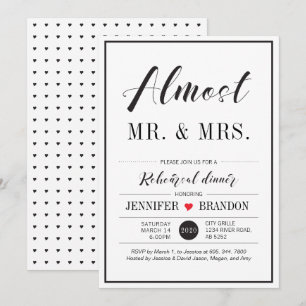 Chic Typografy Wedding Probe Dinner Card Einladung