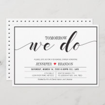 Chic Typografy Wedding Probe Dinner Card