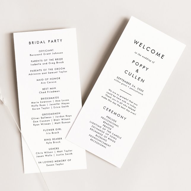 Chic Typografy Wedding Program Programm (Von Creator hochgeladen)