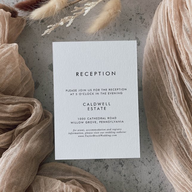 Chic Typografy Wedding Reception Begleitkarte (Von Creator hochgeladen)