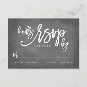 Chic Typographie Chalkboard Mariage RSVP