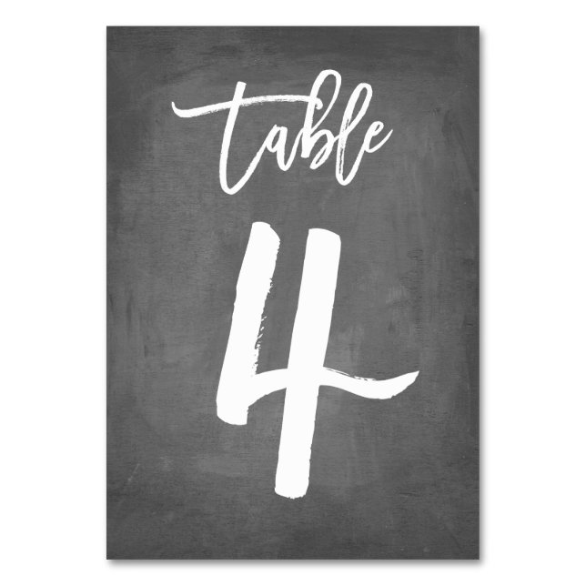 Chic Typographie Chalkboard Numéro de table | Tabl (Par défaut)