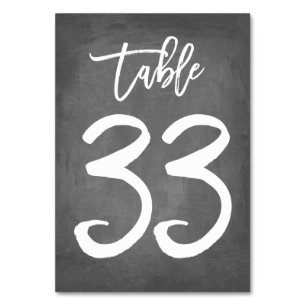 Chic Typographie Chalkboard Numéro de table Tabl