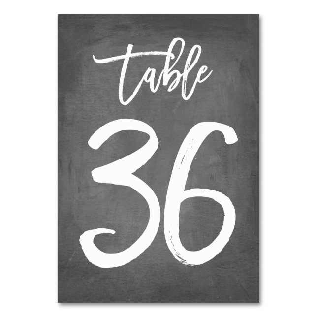Chic Typographie Chalkboard Numéro de table | Tabl (Par défaut)