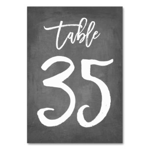 Chic Typographie Chalkboard Numéro de table Tabl