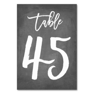 Chic Typographie Chalkboard Numéro de table Tabl