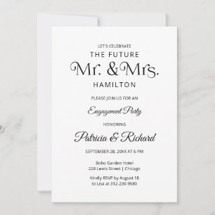 Chic Typographie Engagement Partie Invitation