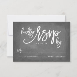 Chic Typography Chalkboard Wedding RSVP