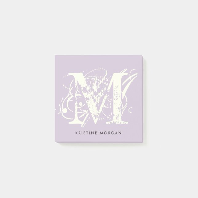 Chic typography monogram name post-it klebezettel (Vorderseite)