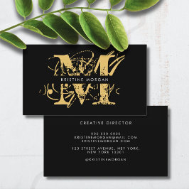 Chic typography monogram name visitenkarte