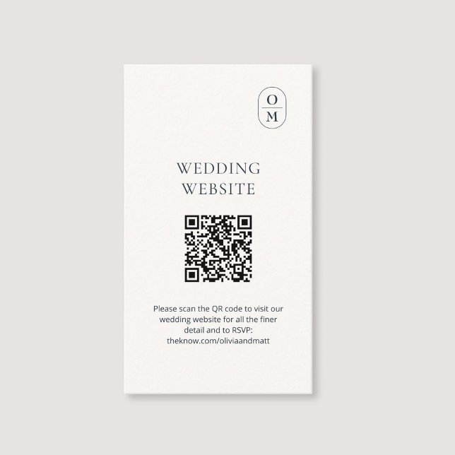 Chic Typography QR Wedding Website Enclosure Card Begleitkarte (Von Creator hochgeladen)