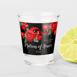 CHIC U. STYLISH_MODERN ROTES FLORL SCHNAPSGLAS