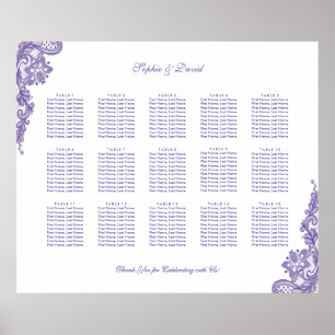 Chic Ultra-Violet-Spitzen-Hochzeitskarte Poster