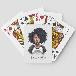 Chic und Classy Afro Frau Spielkarten