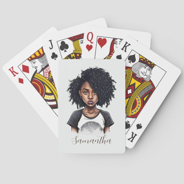 Chic und Classy Afro Frau Spielkarten (Rückseite)
