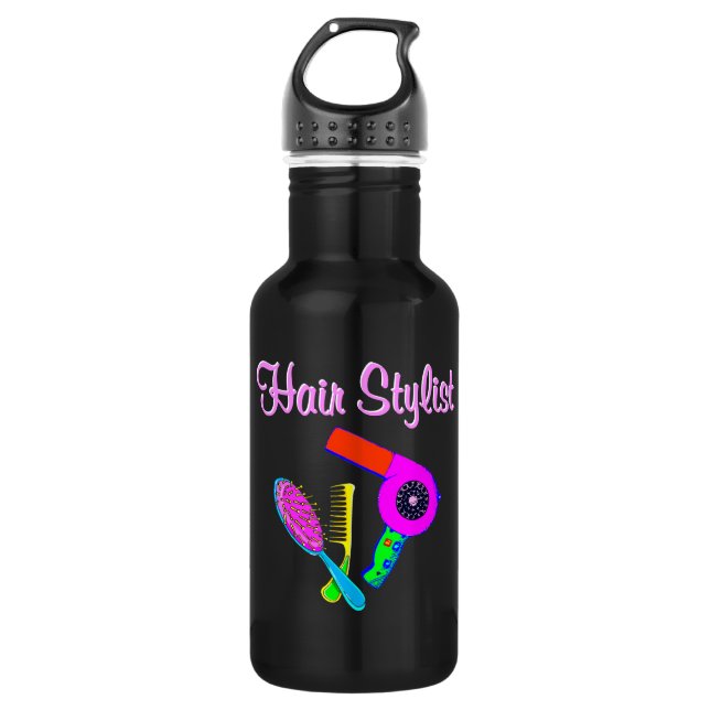 CHIC UND EINZIGARTIGE HAARESTYLISTISCHE WASSERFLAS EDELSTAHLFLASCHE (Vorderseite)