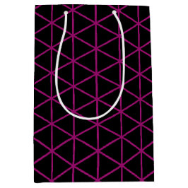Chic und Elegant Magenta Rosa und Schwarzes Glossa Mittlere Geschenktüte