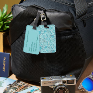 Chic und stilvoll Blue und Aquamarin Paisley Print Gepäckanhänger