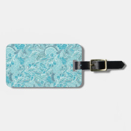 Chic und stilvoll Blue und Aquamarin Paisley Print Gepäckanhänger
