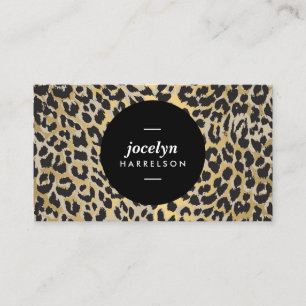 Chic und stilvolle Gold Leopard Print Business Car Visitenkarte