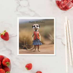 Chic und Stylish: Meerkat Girl in Skirt und Jacket Serviette