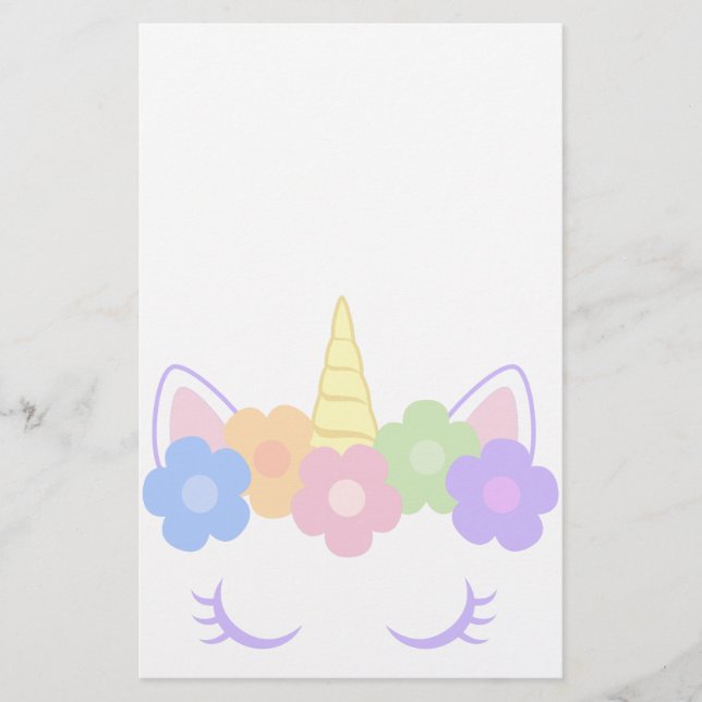 Chic Unicorn Briefpapier (Vorderseite)