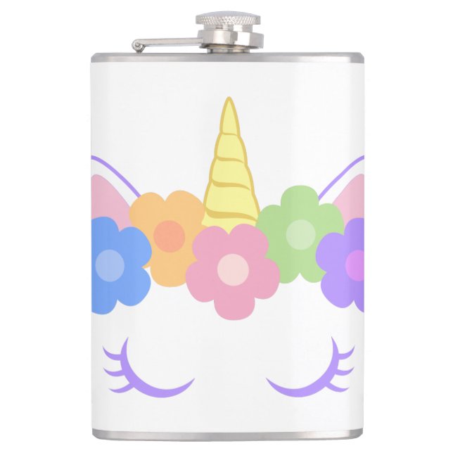 Chic Unicorn Flachmann (Vorderseite)