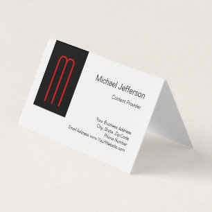Chic Unique Monogram Schwarz-weiß Schlicht einfach Visitenkarten