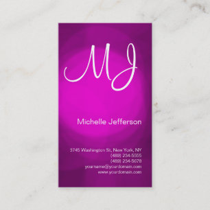 Chic unique Monogramme rose violet Carte de visite