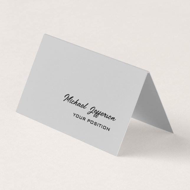 Chic Unique Script Grau Visitenkarten (Vorderseite)
