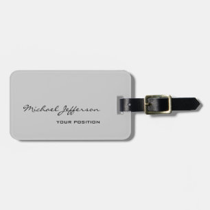 Chic Unique Script Gray Business Card Gepäckanhänger