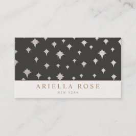 Chic Upscale Designer Silver Stars Muster Visitenkarte