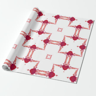 Chic Urban Magenta Weiß Gold Designer Fretwork Geschenkpapier