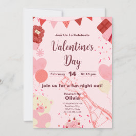 Chic Valentine's Day Celebration Einladungskarte