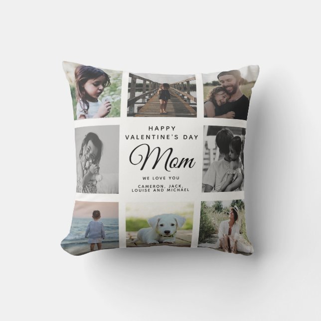 Chic Valentinstag Mama Fotosammlung Kissen (Vorderseite)